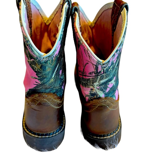 Ariat Fatbaby Pink and Brown Round Toe Boots for Women - Picture 6 of 12